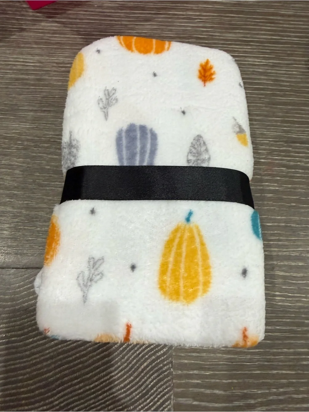 NWT Parent's Choice Plush Baby Blanket - Pumpkin Print Orange & Teal